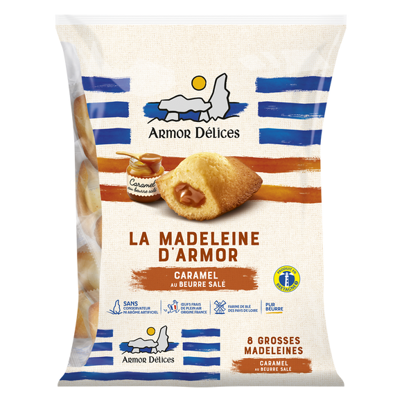 Madeleine fourrage caramel beurre salé ARMOR DELICES x8 264g