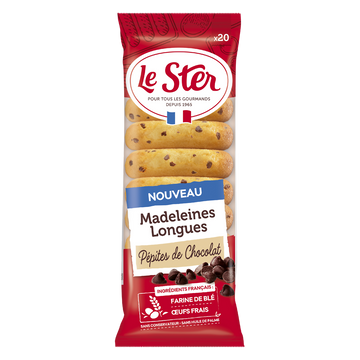 Madeleines longues pepites chocolat LE STER x20 - 250g