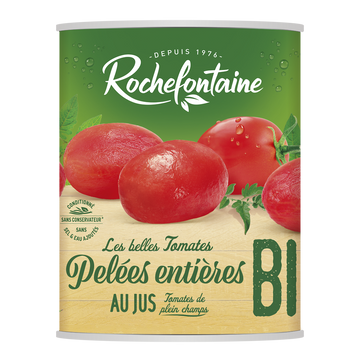Tomates pelées bio ROCHEFONTAINE boîte 1/2 240g