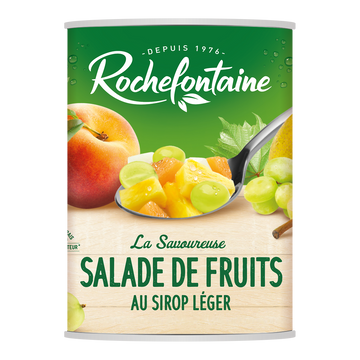 Cocktail de fruits au sirop ROCHEFONTAINE, boîte 4/4, 500g
