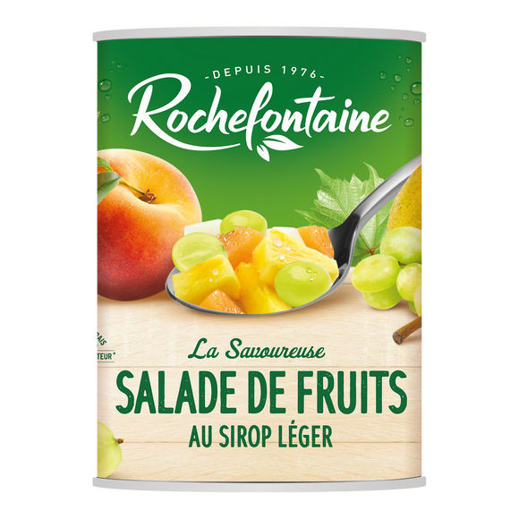 Cocktail de fruits au sirop ROCHEFONTAINE, boîte 4/4, 500g
