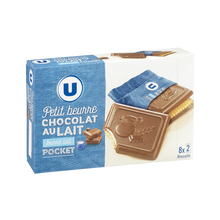 U Biscuits petit beurre choco lait fourré boîte de 268g