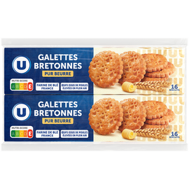 U Biscuits Galettes bretonnes pur beurre 2 paquets
