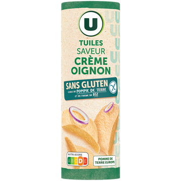 U SANS GLUTEN Tuiles saveur crème oignon sans gluten, tubo 170g