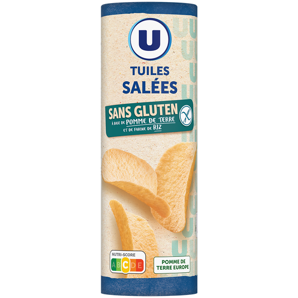 U SANS GLUTEN Tuiles salées sans gluten, tubo 170g