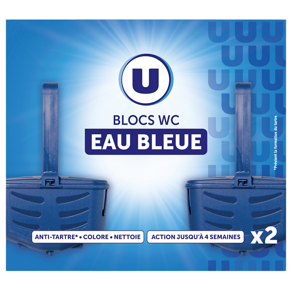 U Blocs wc eau bleue 2x40g