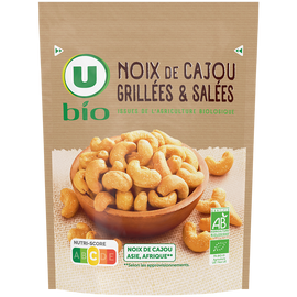 U BIO Noix de cajou grillées salées , paquet 100g