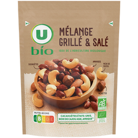 U BIO Mélange grillé salé , paquet 100G