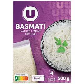 U Riz long basmati  4 sachets cuisson de 125g, 500g
