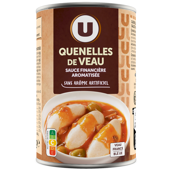 U Quenelle de veau sauce financière aromatisée  boîte de 400g