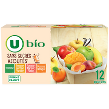 U BIO Compote s/sucres ajoutés multivariété - 12x90g, 1,080kg