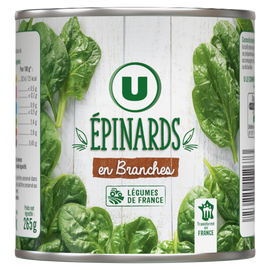U Epinards en branches  - Boîte de 265g net égoutté