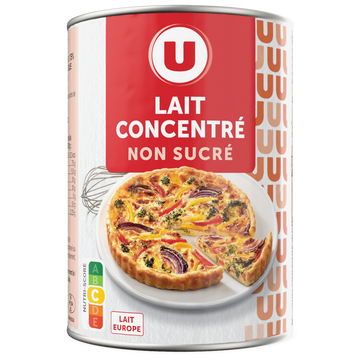 U Lait concentré non sucré  7,5%MG, 410g