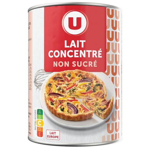 U Lait concentré non sucré  7,5%MG, 410g