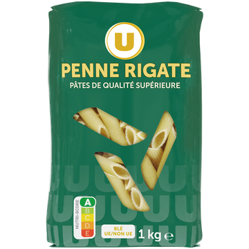 U Penne Rigate qualité supérieure, sachet de 1kg