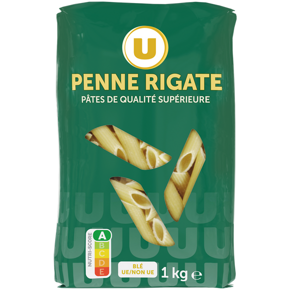 U Penne Rigate qualité supérieure, sachet de 1kg