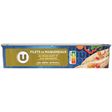U Filets de maquereaux au muscadet et aromates  boîte de 176g