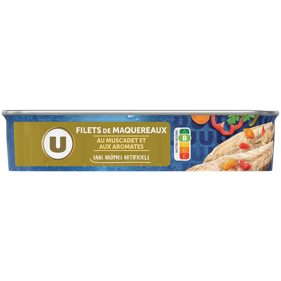 U Filets de maquereaux au muscadet et aromates  boîte de 176g
