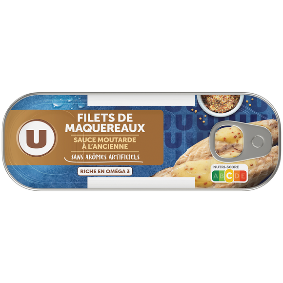 U Filets maquereaux à la moutarde ancienne boîte de 169g