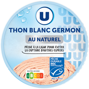 U Thon blanc au naturel  boite de 112g