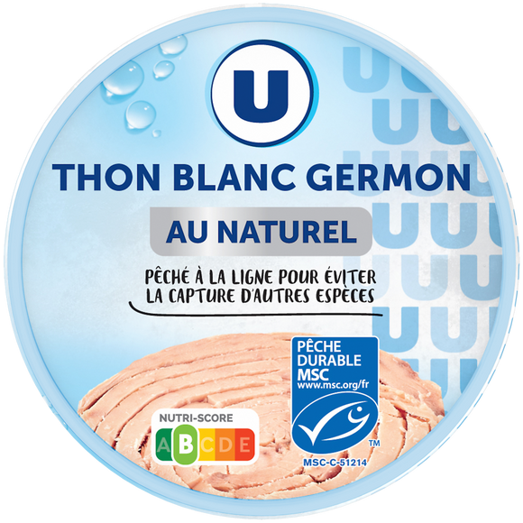 U Thon blanc au naturel  boite de 112g