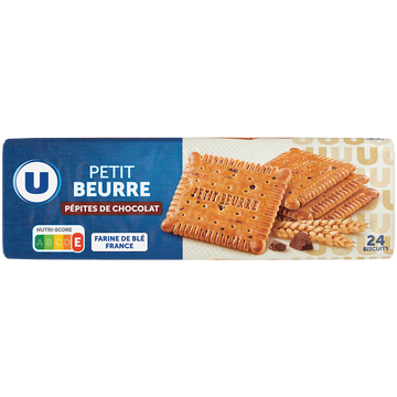 U Petit Beurre aux pépites de chocolat  paquet de 200g