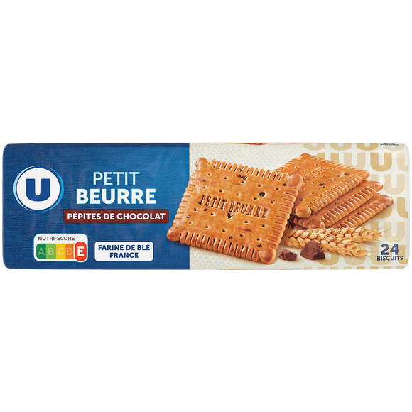 U Petit Beurre aux pépites de chocolat  paquet de 200g