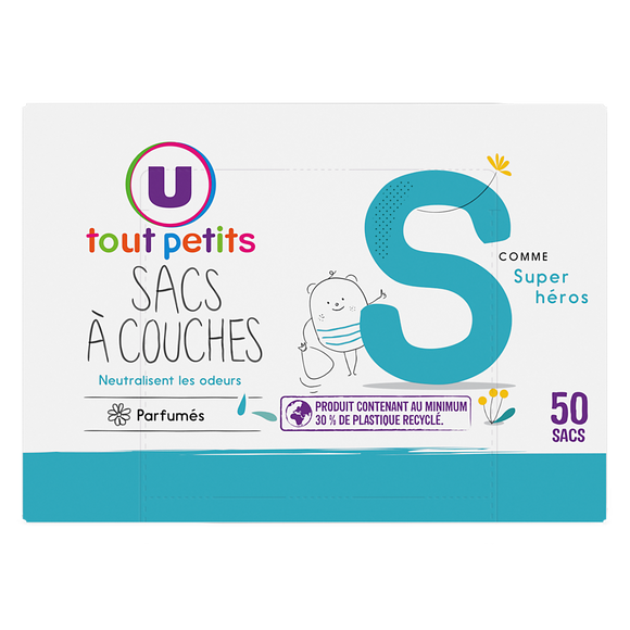 U TOUT PETITS Sacs à couches parfumés - x50