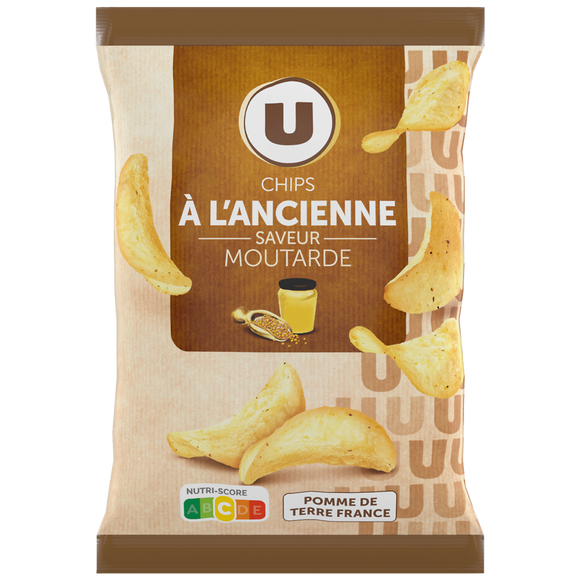 U Chips à l'ancienne saveur moutarde  paquet de 135g