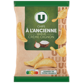 U Chips à l'ancienne saveur crème et oignon  paquet de 135g