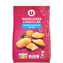 U Madeleines coquilles nappées de chocolat au lait U 250g