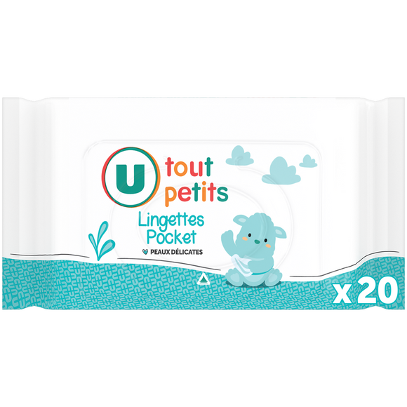 U TOUT PETITS Lingettes bébé U TOUT PETIT POCKET x20