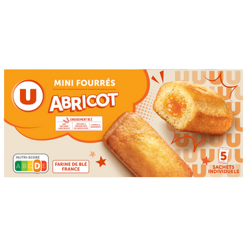 U Mini gateaux fourrés abricot paquet de 150g