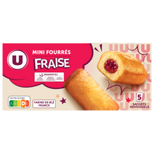 U Mini gateaux fourrés fraise 5 paquets de 30g, 150g