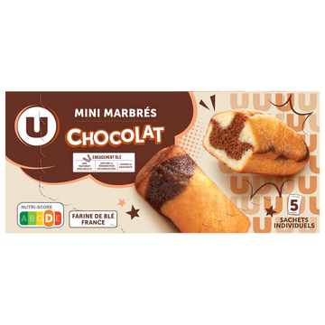 U Mini gâteaux marbré chocolat  5 paquets de 30g, 150g