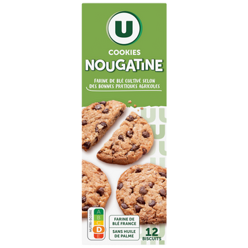 U Cookies à la nougatine et pépites de chocolat  étui de 200g