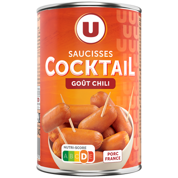 U Saucisses cocktail chili  boîte de 1/2, 240g