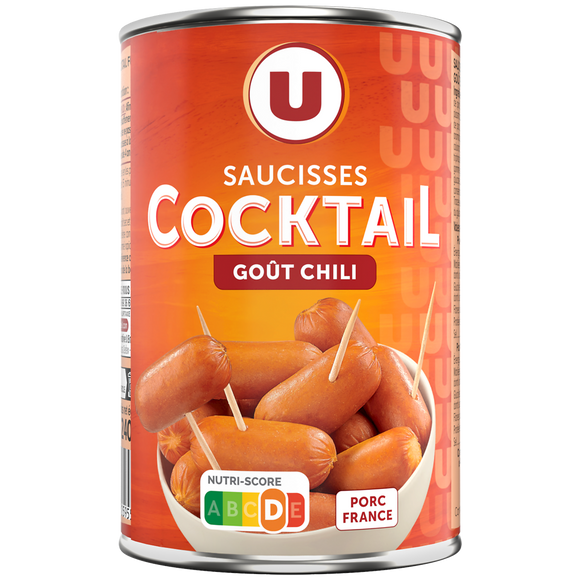 U Saucisses cocktail chili  boîte de 1/2, 240g