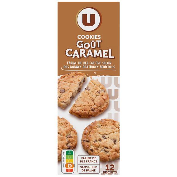 U Cookies goût caramel pépites de chocolat au lait - 200g
