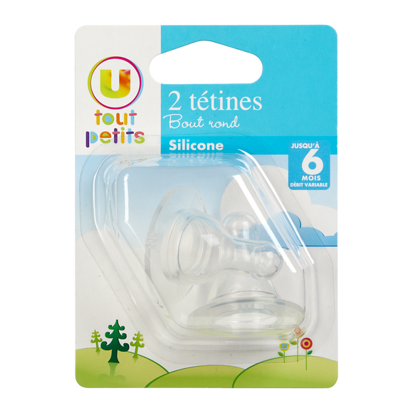 U TOUT PETITS Tétine x2 silicone bout rond t1 débit variable