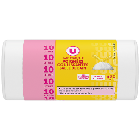 U Sacs poubelle parfumés spécial salle de bain - 10L - x20