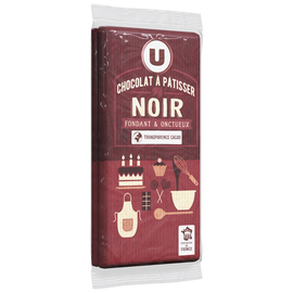 U Chocolat noir pâtissier  2 Tablettes de 200g