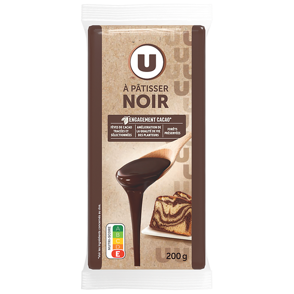 U Chocolat noir pâtissier 2 Tablettes de 200g