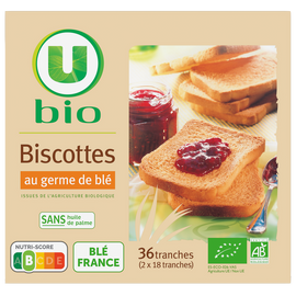 U BIO Biscottes au froment germe de blé  300g