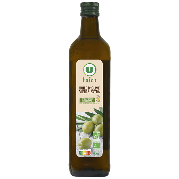U BIO Huile d'olive vierge extra  bouteille de 75cl
