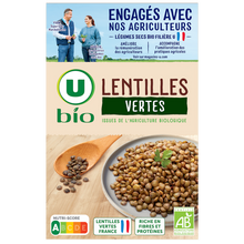 U BIO Lentilles vertes U BIO, paquet de 500g