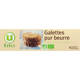 U BIO Biscuits Galettes pur beurre bio , 125g