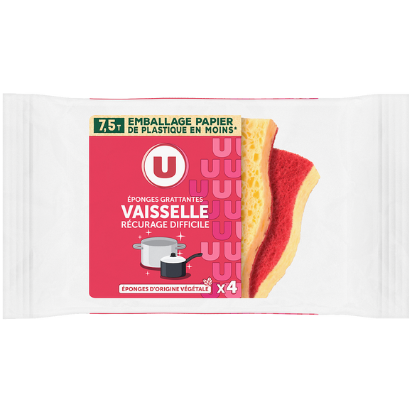 U Eponge grattante surface difficiles - x4