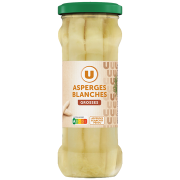 U Asperges blanches grosses  - Bocal de 205g net égoutté