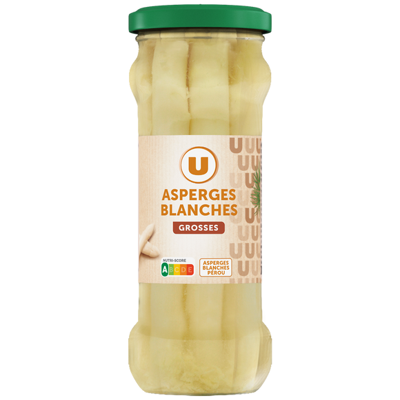 U Asperges blanches grosses  - Bocal de 205g net égoutté